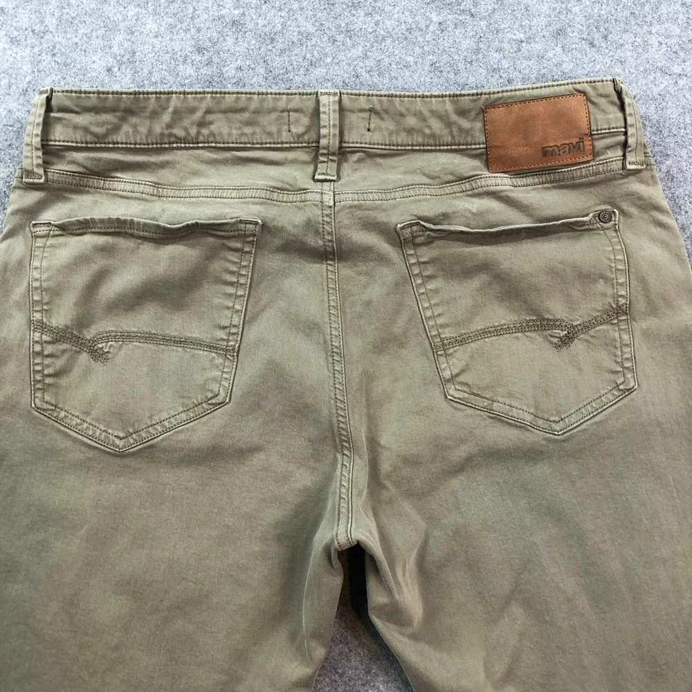 Mavi Matt Mens Chino Pants 36x32 (fits 36x30) Straight Leg Olive Green Stretch